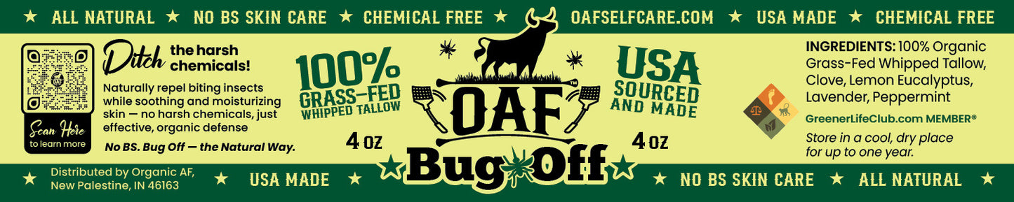 OAF Bug Off — Whipped Tallow Bug Repellent (4 oz)